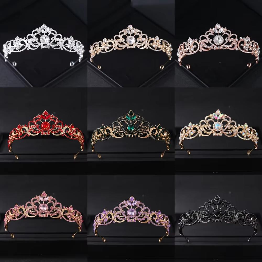 Barocke Kristall Diademe und Kronen Strass-Abschlussball Diadem Stirnband Braut Hochzeit Haar Accessoires Schmuck Krone Diadem Für Frauen
