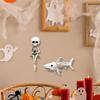 Pack Of 2 Skeleton Angler Shark Figurines Resins Ornaments Wall Mounted Gothic Decors For Interior Or Fish Tanks Theme