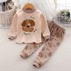 Winter Kids Long Sleeve O Neck T Shirt Pants Set Casual Baggy 2pcs Suit Cotton Cartoon Printes Outfit