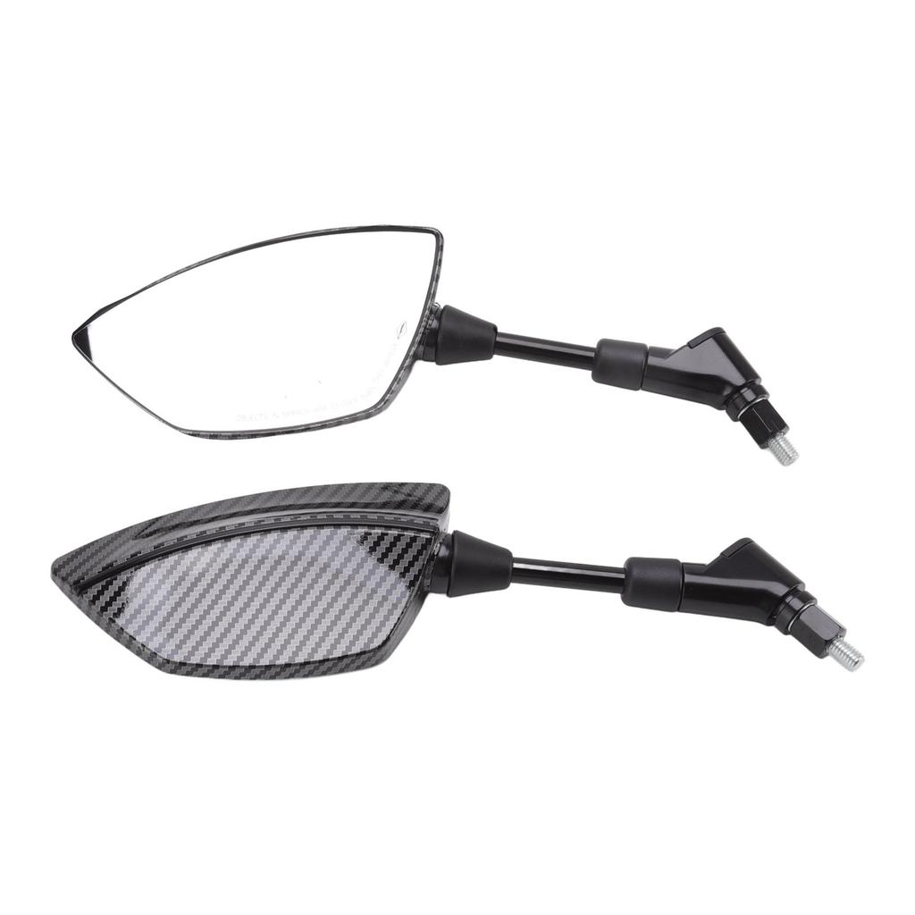 Pair Motorcycle Rear View Mirror 360 Degree Rotation Convex Glass Universal for Scooters ATVs with 8mm Base