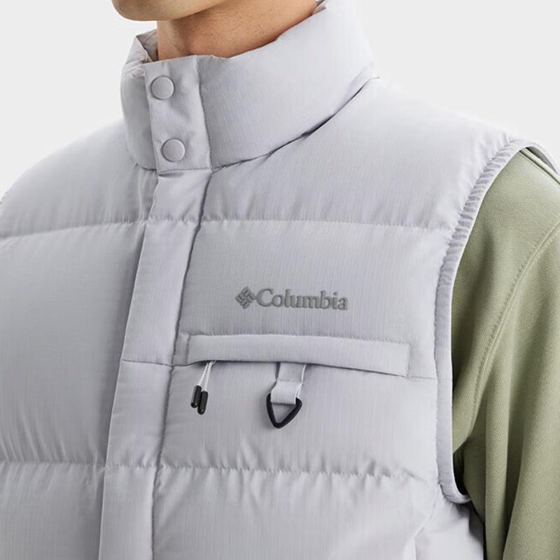Columbia Traverse Series Logo Waterproof Stand Collar Warm Reflective Goose Down Vest Unisex vest Silver WE4104-075