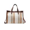 Canvas Bag Women's Large-capacity New Contrasting Color Shoulder Messenger Bag Class Bag Commuter Tote Bag