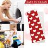 6 Packs Valentine's Day Swedish Dishcloths Red White Heart Kitchen Dish Towel Reble Washable Cotton Kitchen Towels for Home Party Cleaning