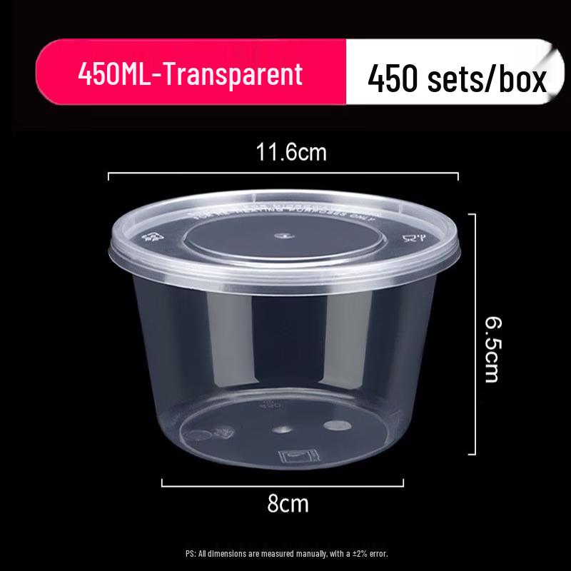 Disposable Leak-Proof Round Takeaway Food Containers with Lids