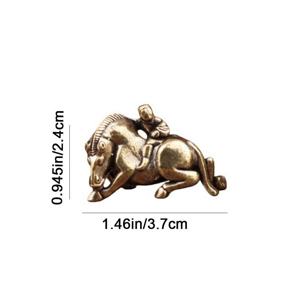 Decorative Zodiac Horse Figurine Brass Minature Horse Figurines Child Riding Horse Ornament Office