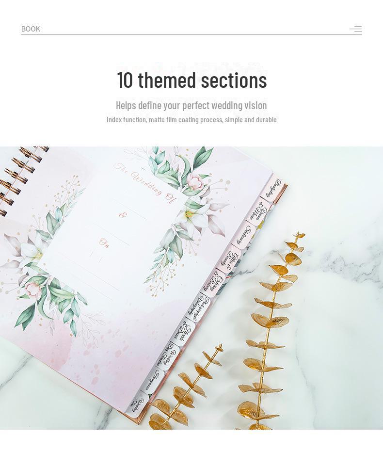 Hardcover Floral Wedding Planner - English Version