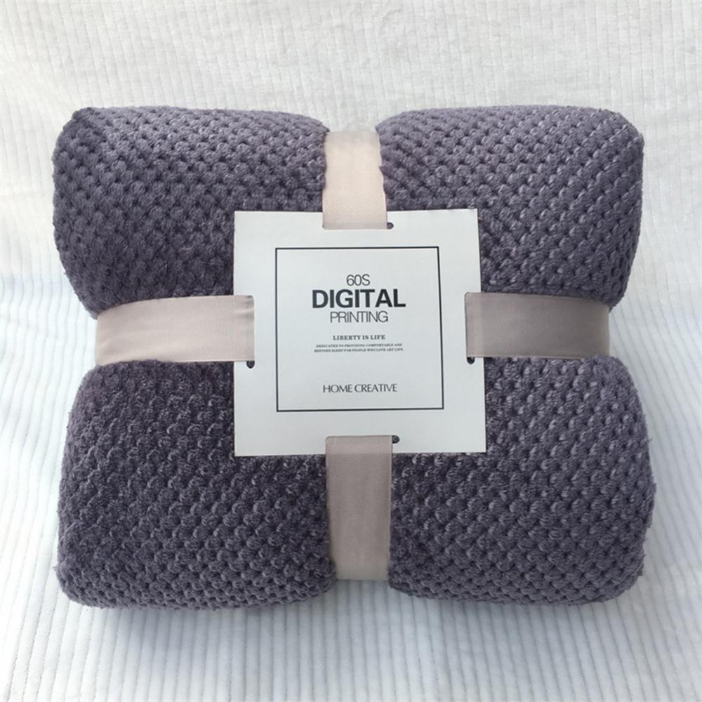Winter Warm Mesh Pineapple Grid Swaddling Flannel Bed Sofa Carpet Conditioner Blanket Soft Warm Coral Fleece Flannel Blankets