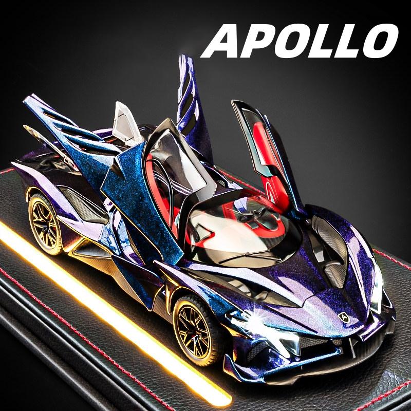 1/18 Apollo Project EVO Supercar Alloy Car Diecasts & Toy Vehicles Metal Toy Car Model Sound and Light Collection Kids Toy