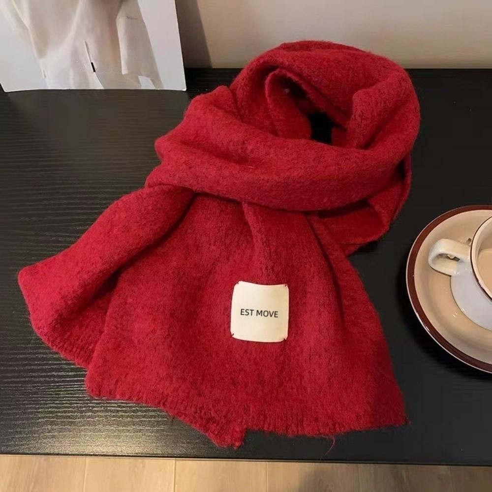 Solid Color Neck Warmer Thickened Winter Scarf Fashion Warm Scarf  Winter