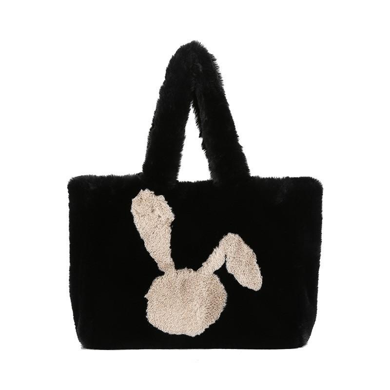 Plush Bag Travel Rabbit Shoulder Pattern Fur 2024 Commuter Tote Large-capacity