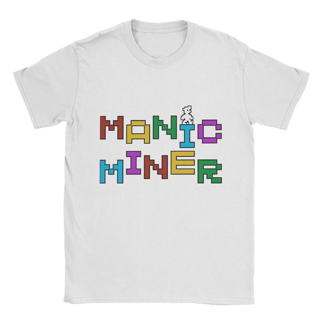 Manic Miner   T Shirt Summer  Retro Game  Hip Hop T-Shirts Man Pure Cotton Crew Neck Plus Size  Clothing Short Sleeve Basic Tops