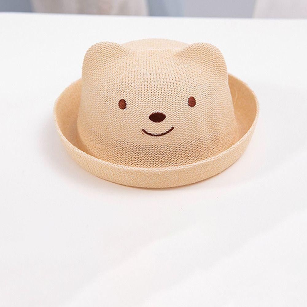 Cartoon Animal Children Bucket Hats Sunbonnet Panama Cap 1-3Y Baby Straw Hat  Kids