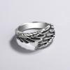 Adjustable Open Feather Rings Vintage Styles Unisex Jewelry Accessory for Women Men Gifts Silver Tone Retro Designs