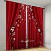 2pcs Christmas Tree Red Christmas Curtains Polyester, Rod Pocket Design for Living Room Bedroom Kitchen Decor -Machine Washable