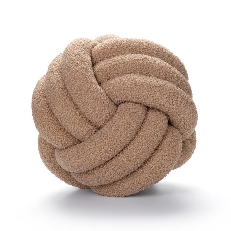 

Knotted Plush Round Cushion - Soft Lamb Wool Pillow for Bedroom, Sofa, or Children s Room Decor. 13 CM Diameter