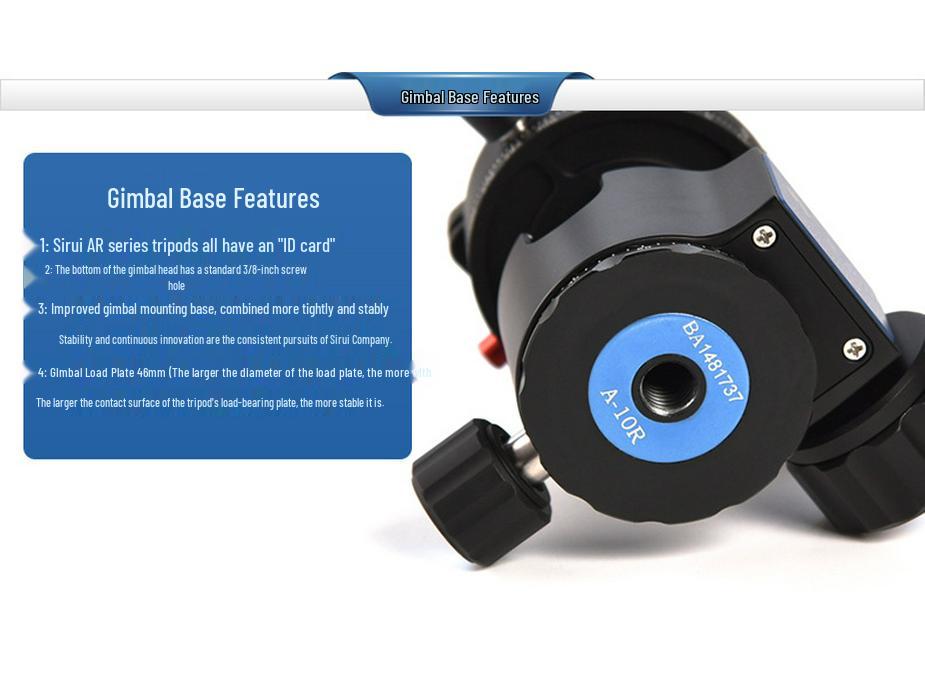 SIRUI AM-284 Carbon Fiber DSLR Tripod with Low Ball Head