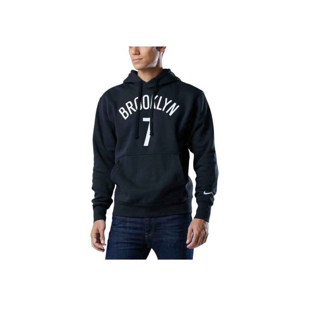 Nike Bkn M Nk Po Flc Essential N N Bequemer Hoodie mit Buchstaben und Zahlen Herren hoodies Schwarz DB1194-011