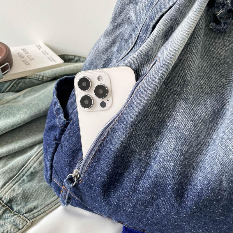 Gradient Denim Backpack Large Capacity Women's Retro Backpack