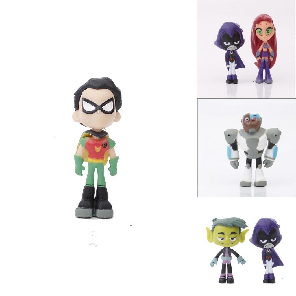 Lebhafte Teen Titans Go Anime-Figuren mit Robin Raven Beast Boy Starfire
