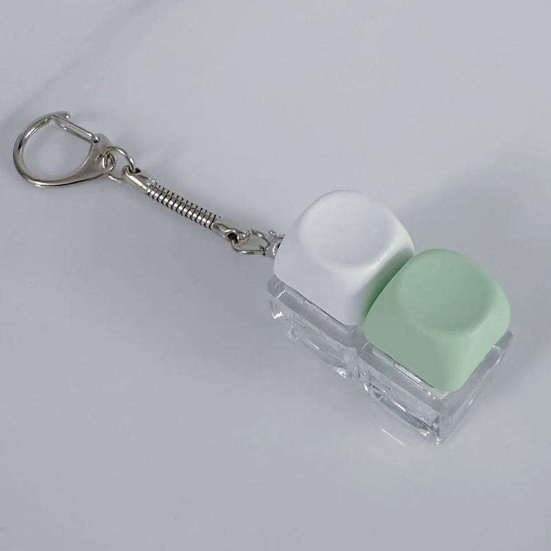 LED Mechanical Keyboard Button Clicker Keychain Click Switch Portable Office Stress Toy