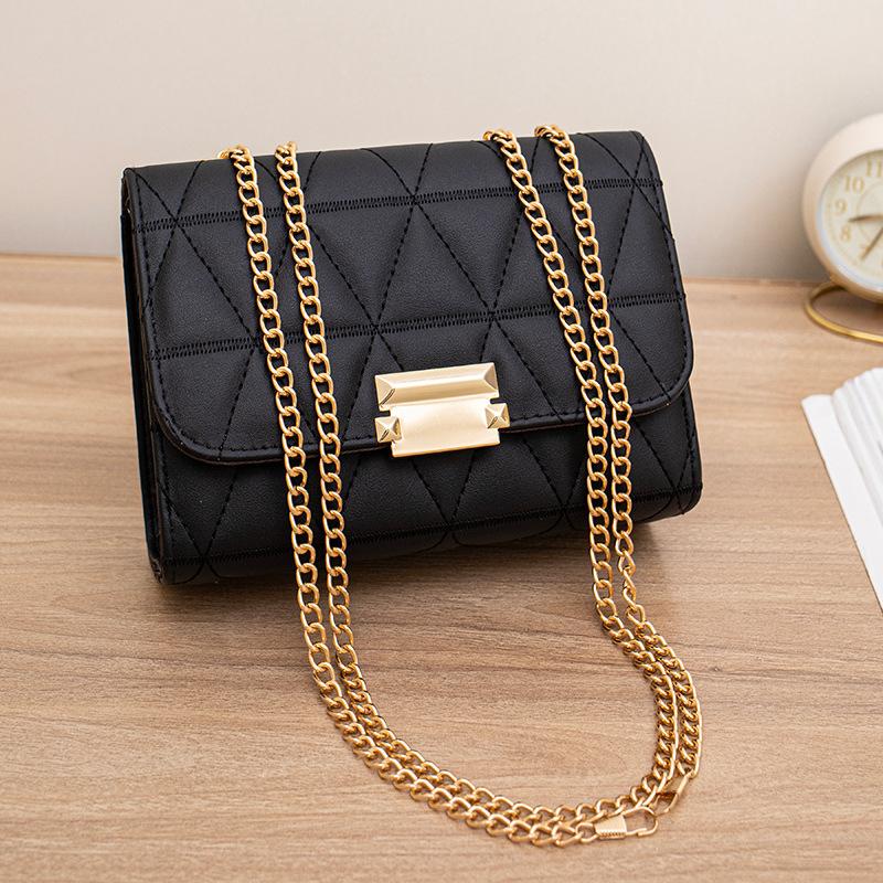 Bag Women's Rhombus One Shoulder Crossbody Fashion Square Bag New Versatile Casual Paper Leather Bag