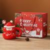 Christmas Themed Ceramic Mug with Lid