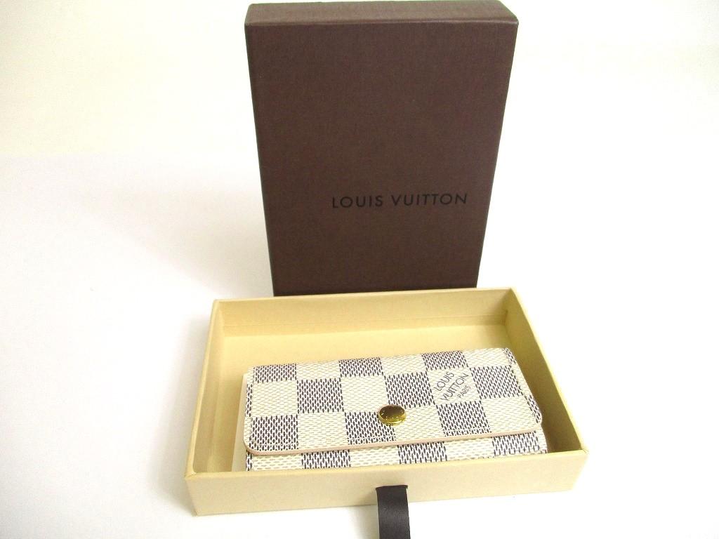 Authentic LOUIS VUITTON Damier Azur Leather Multicles 4 Key Chain #a559  Refurbished