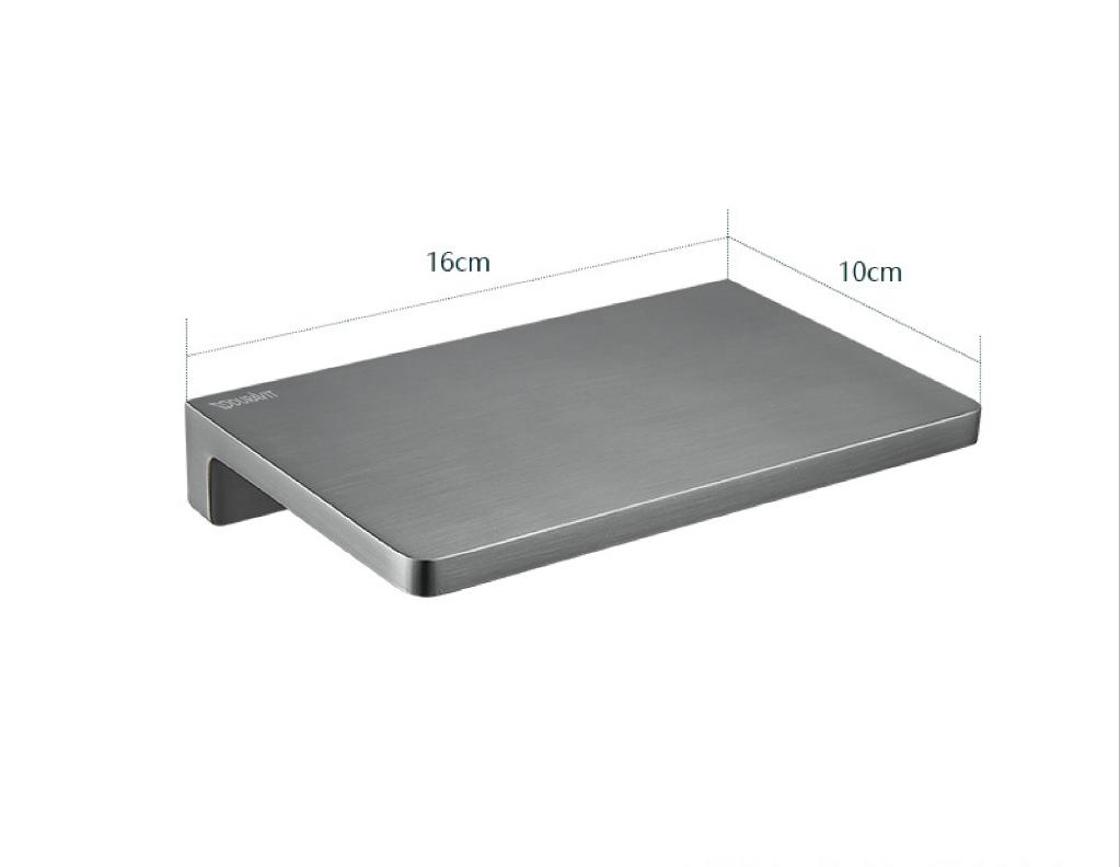 Tuqiu Total Brass Gray Bathroom Shelf  Black Soap Dish Bath Shower Shelf Wall Mounted Bath Shampoo Holder Basket Holder