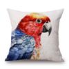 European Birds Red Cardinal Flamingo Toucan Duck Hen Parrots Animals Painting Cushion Cover Pillow Case Bedroom Decoration