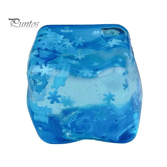 Hand Exercise Ball Anxiety Relief Stress Cube Toy, Clear Frosted Squeeze Toy Snowflake Glitter Ice Sensory for Students Workers Tool