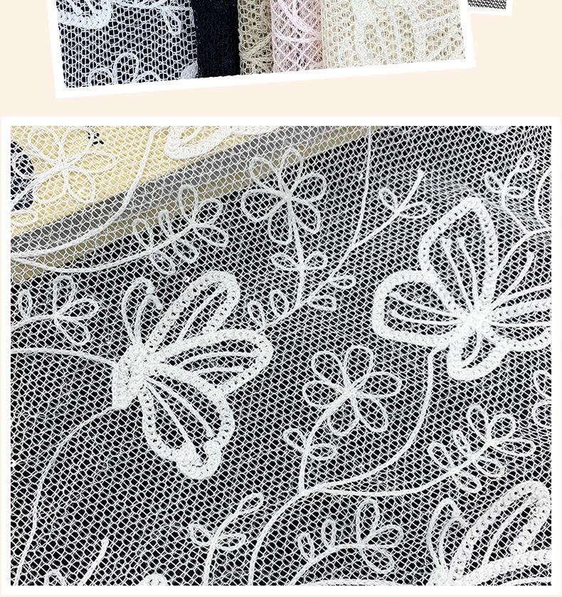 3D Butterfly Embroidery Lace Fabric for Dresses & Children's Clothing