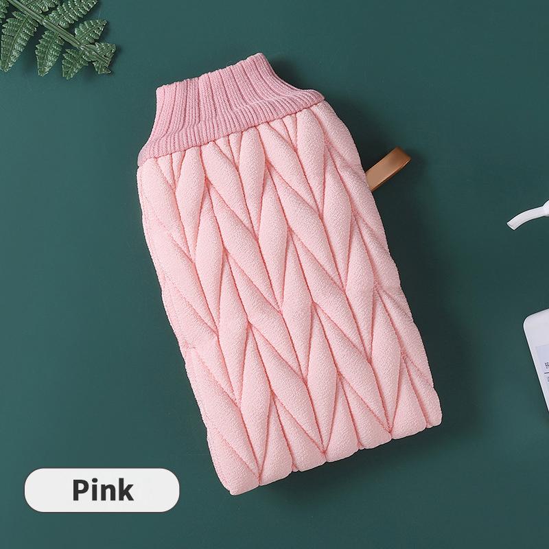 

Bath Scrubber Powerful Stain Removal Bath Gloves Body Scrub Exfoliating Shower Washcloth Back Scrub Durable Deep Cleansing Towel рожевий