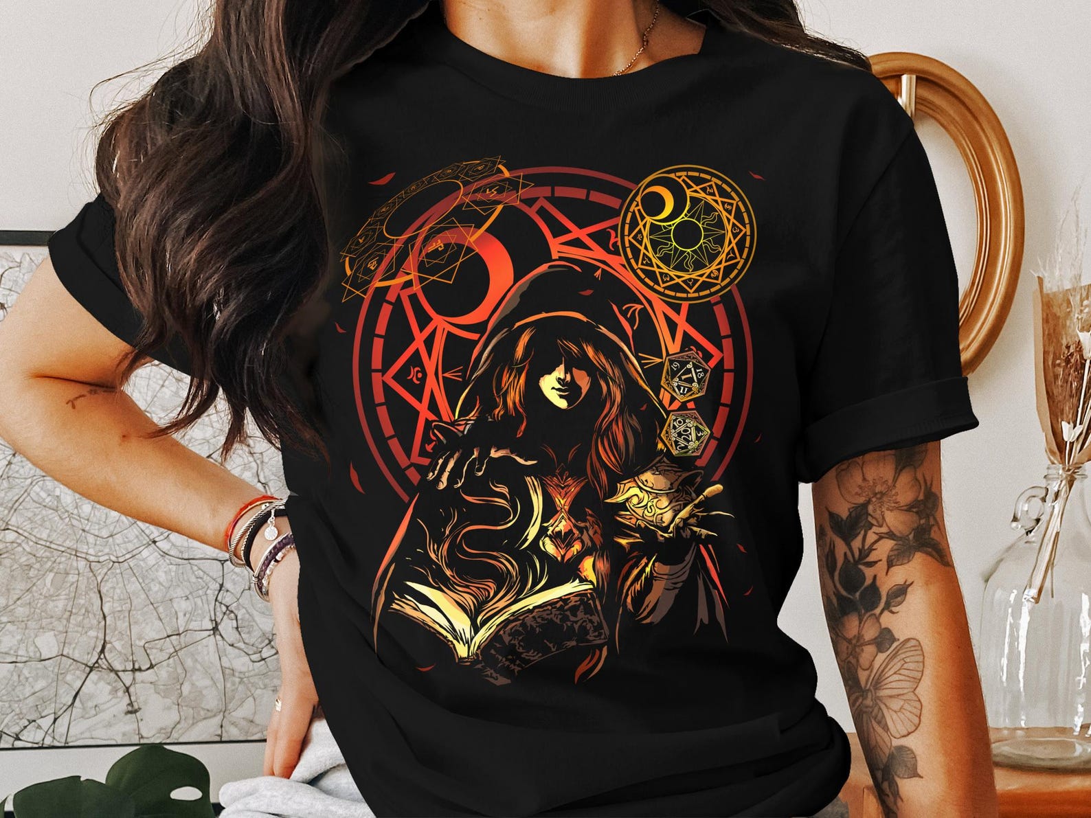 Dungeon Game Master RPG Gamer T-Shirt, Tabletop Gaming Tee, Roleplaying Shirt, Dungeons Design Top, Wizard Character Art, Geeky Apparel XL