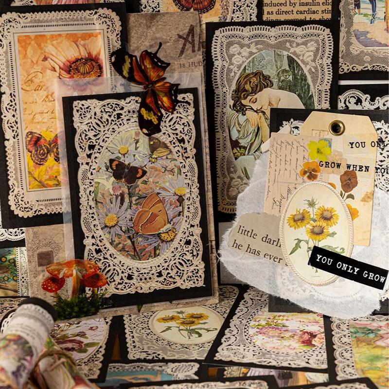 60pcs/pack Vintage Scrapbooking Supplies Materials Paper Decor Junk Journal School Diary Marking Stationery Memo Paper