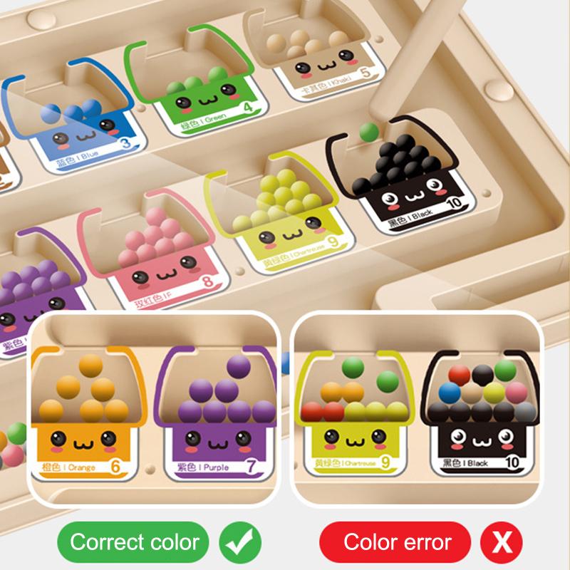 Magnetisches Labyrinth-Laufball für Kinder ab 3 Jahren, Früherziehung, Konzentrationstraining für Babys, Schreiben, Logisches Denken, Puzzle-Spielzeug