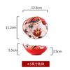 Red Tableware Creative Ceramic Dinner Plates Rice Bowl Household Wedding Celebration Dishes and Plates Chinese New Year Plates