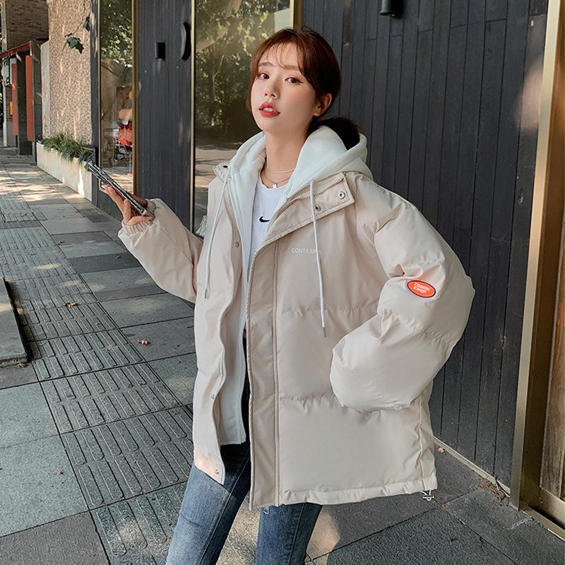 

Женская зимняя куртка оверсайз, пуховое пальто с хлопковой подкладкой, женское свободное повседневное пальто, женские модные короткие парки с капюшоном XXL белый