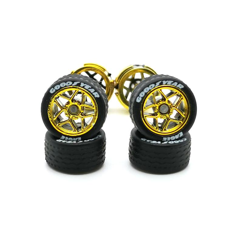 

1Set 11Mm 1/64 Alloy Car Wheels Removable Wavy Tires Uv Electroplate Mscp Series For Wheel/Matchbox/Domeka