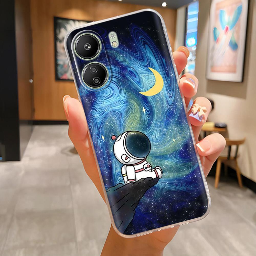 For Xiaomi Poco C65 Case Cute Cartoon Transparent TPU Silicone Cover For POCO C65 C 65 PocoC65 Phone Cases For Xiaomi Poco C65