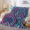 Retro Chevron Mosaic Flannel Blanket Warm Soft Halloween Christmas Decorative Couch Warm Cozy All-Season Gift