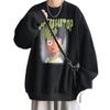 Men's American Cartoon Hip Hop Plus Velvet Thickened Hoodie - Round Neck Autumn Winter Outerwear