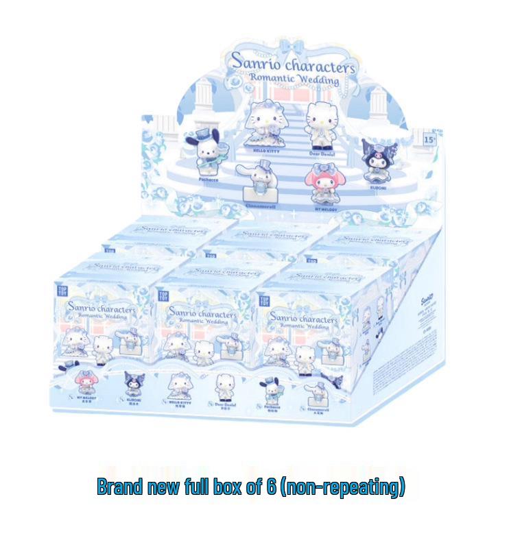 New TOPTOY Sanrio Romantic Wedding Series Blind Box: Hello Kitty, Daniel, Kuromi Trendy Toy Display