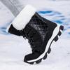 Fashion High-top Boots Women's Fur-lined Snow Boots Warm Cotton Shoes Winter Outdoor Hiking Sneakers Plush Walking Shoes