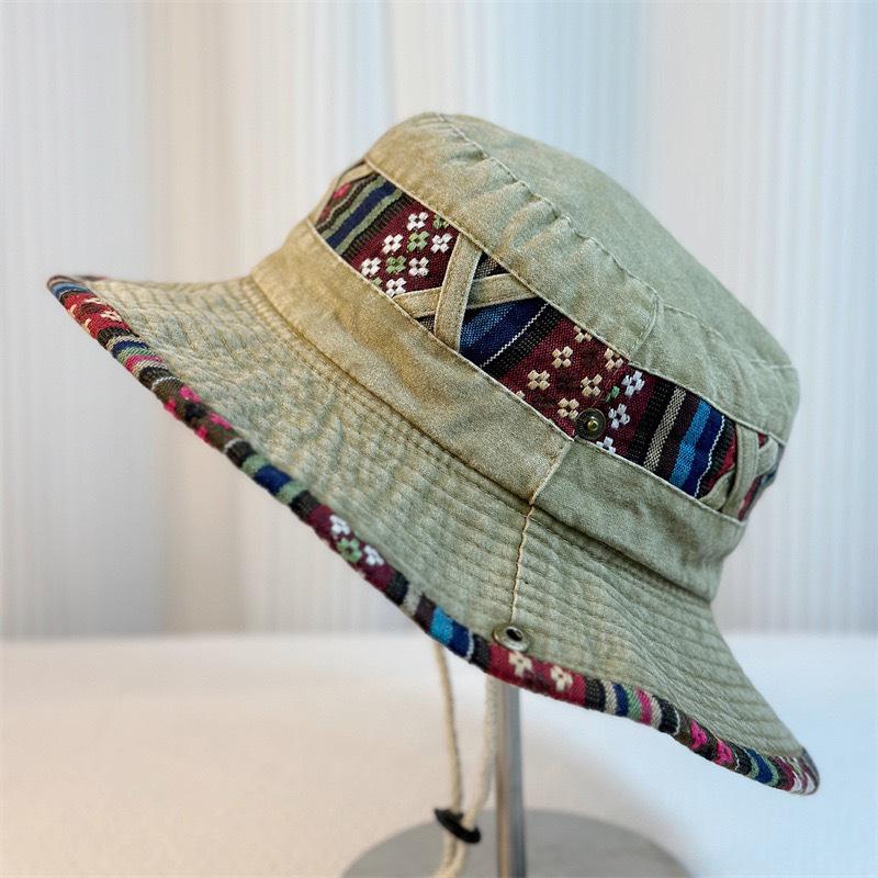 

Ethnic Style Western Cowboy Hat - Large Brim & Head Circumference Fisherman Hat for Outdoor Mountaineering 8cm Brim