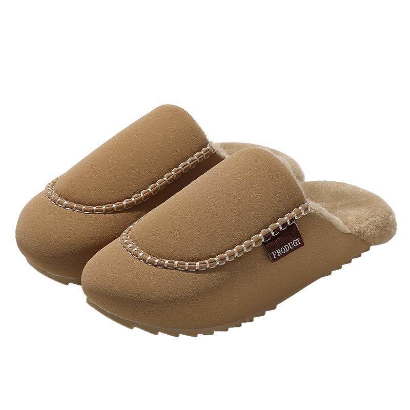 Home Cotton Slippers Autumn and Winter Indoor Soft Bottom Plush Warm Couple Home Waterproof Non-slip Cotton Mop