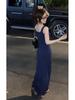 Spring/Summer 2026 Navy Blue Sleeveless Maxi Dress for Tall Women