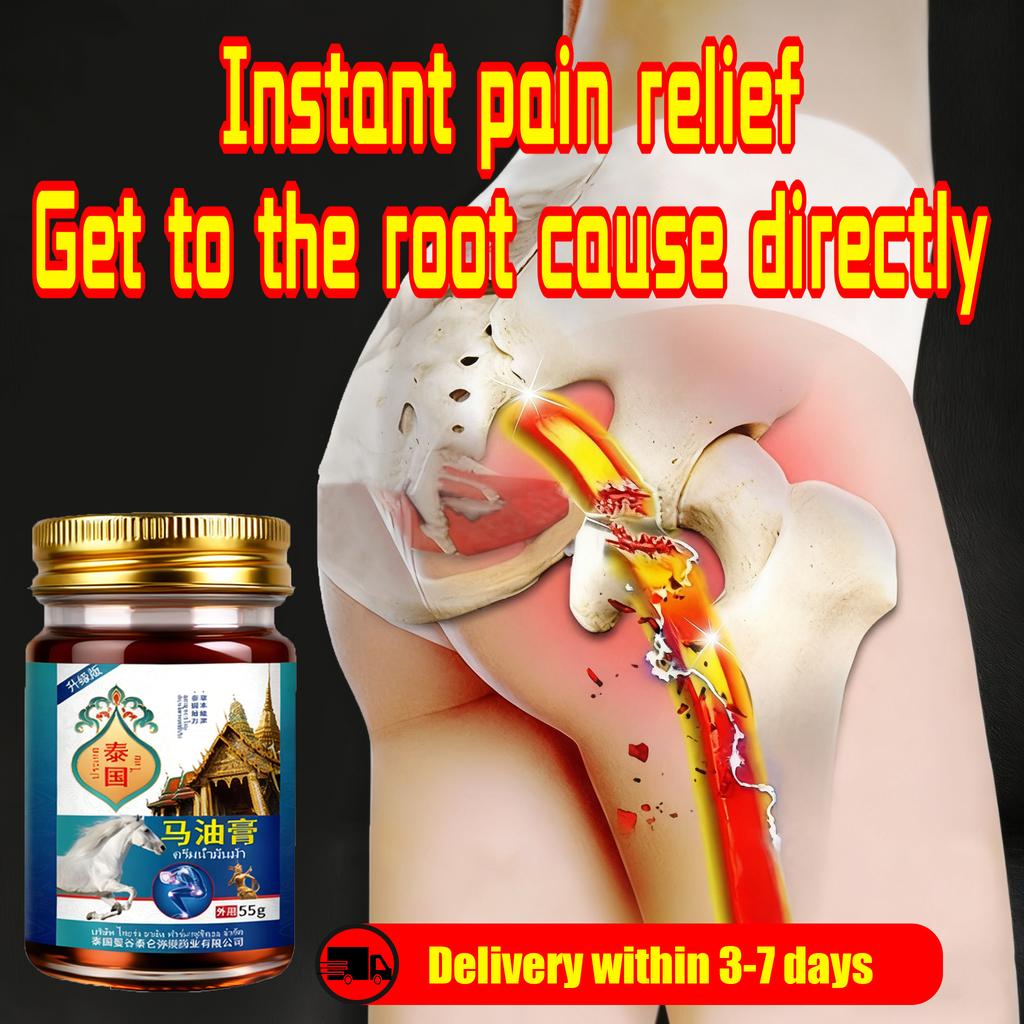 Thai Horse Oil Ointment - Relieves Joint and Muscle Pain | 55g It Is Very Suitable for Relieving Knee, Shoulder, Back Pain and Muscle Fatigue.