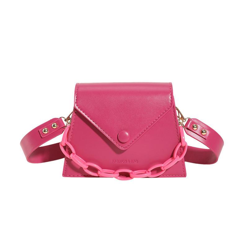 

Trendy Creative Chain Shoulder Bag 2023 Autumn New Fashion Crossbody Bag рожевий червоний колір