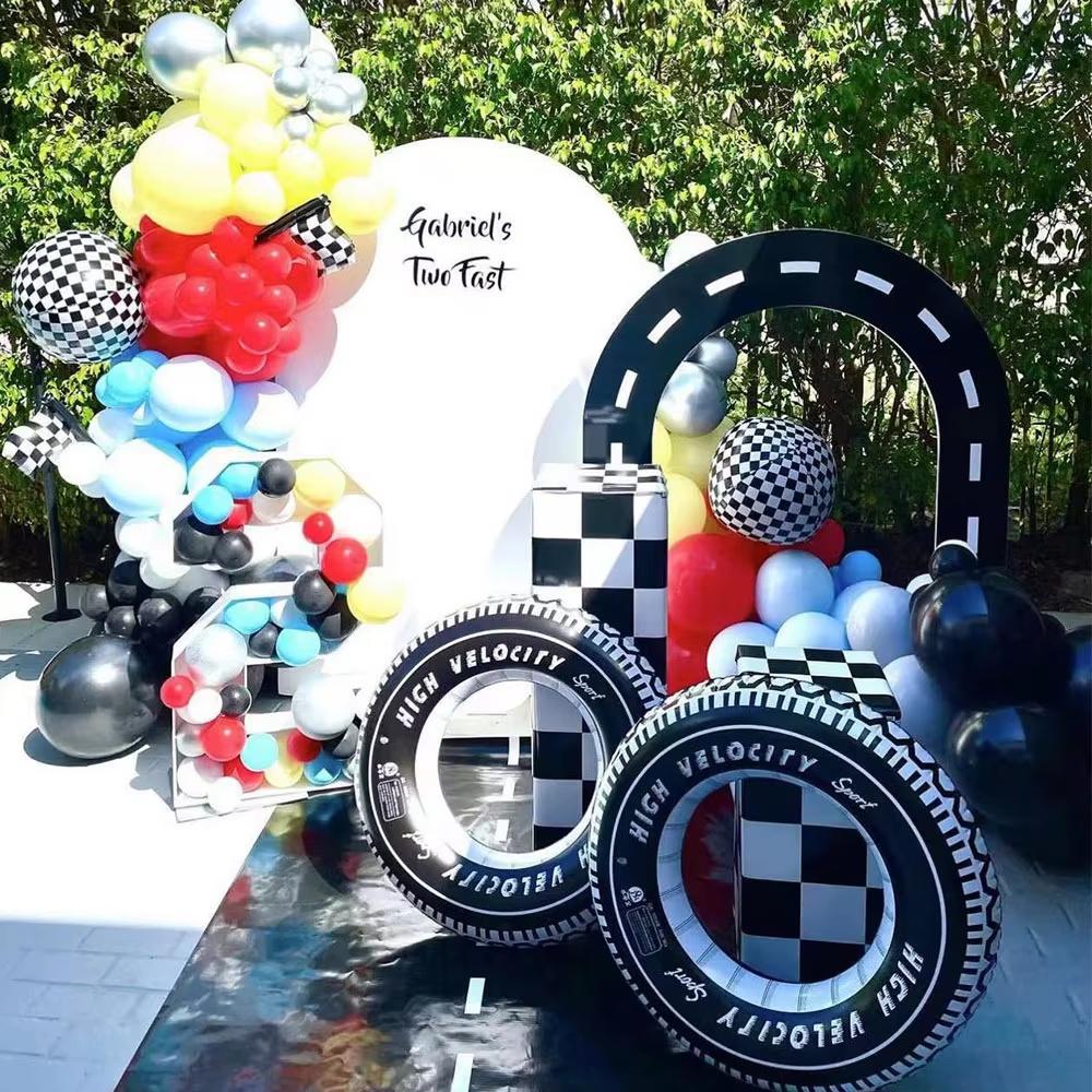 5pcs 30inch Wheel Balloons Race Cars Hot Wheels Birthday Party Decorations Supplies for Men Cars Theme Birthday Party Supplies