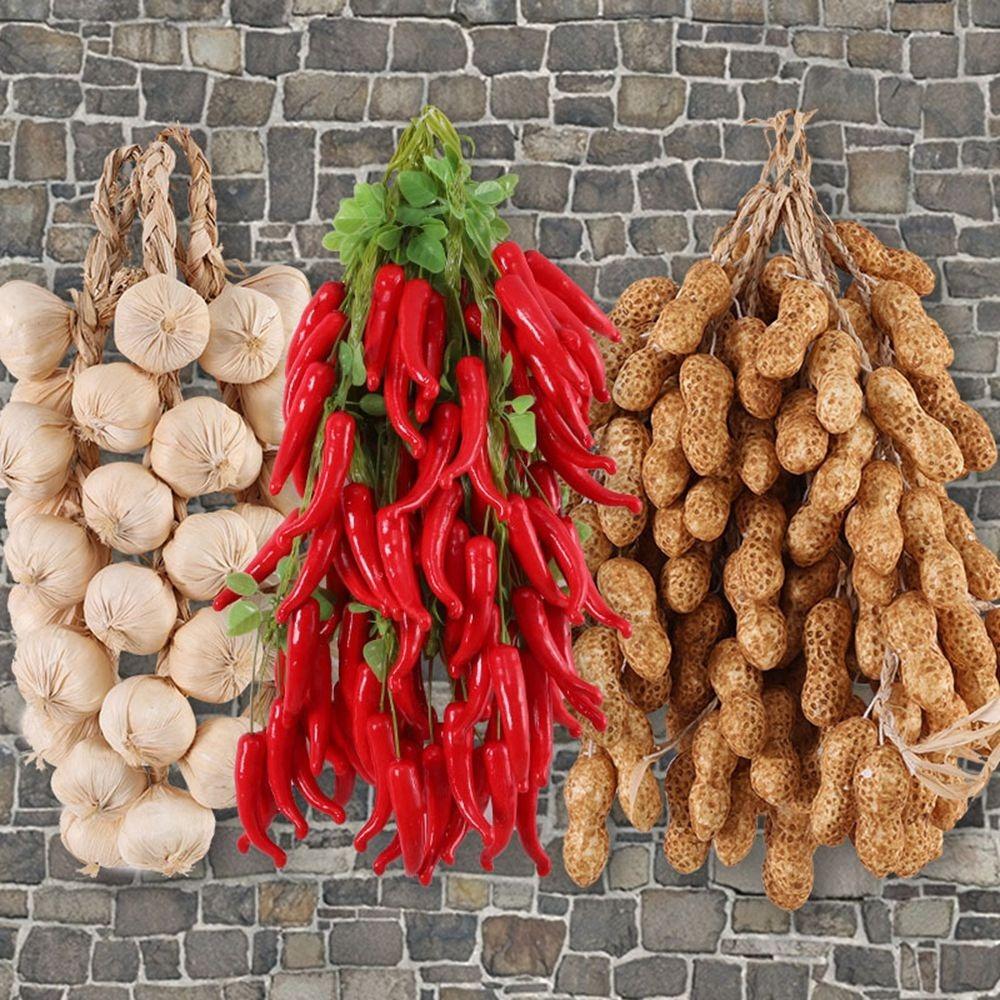 Dekorace na zeď s chilli papričkami Restaurace Místnost Dekorační fotografické rekvizity Simulované jídlo Umělá zelenina Falešná zelenina